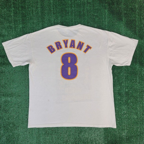 RARE Vintage 2001 LA Lakers Kobe Bryant Shaq Back to Back Champions Shirt Men XL - Picture 8 of 13